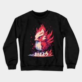 Adorable Fire Monster with 'Good Morning Crewneck Sweatshirt